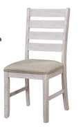 Grayish White And Brown Finish Casual Dining Room Furniture 7Pc Dining Set Rectangular Wooden Table And 6X Side Chairs Fabric Upholstered Seat Multicolor Seats 6 Dining Room Rectangular Dining Table With Chair Wood