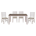 Transitional Design Rectangular 1Pc Dining Table Grayish White And Brown Finish Furniture Multicolor Dining Room Transitional Wood