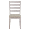 Grayish White And Brown Finish Casual Dining Room Furniture 7Pc Dining Set Rectangular Wooden Table And 6X Side Chairs Fabric Upholstered Seat Multicolor Seats 6 Dining Room Rectangular Dining Table With Chair Wood