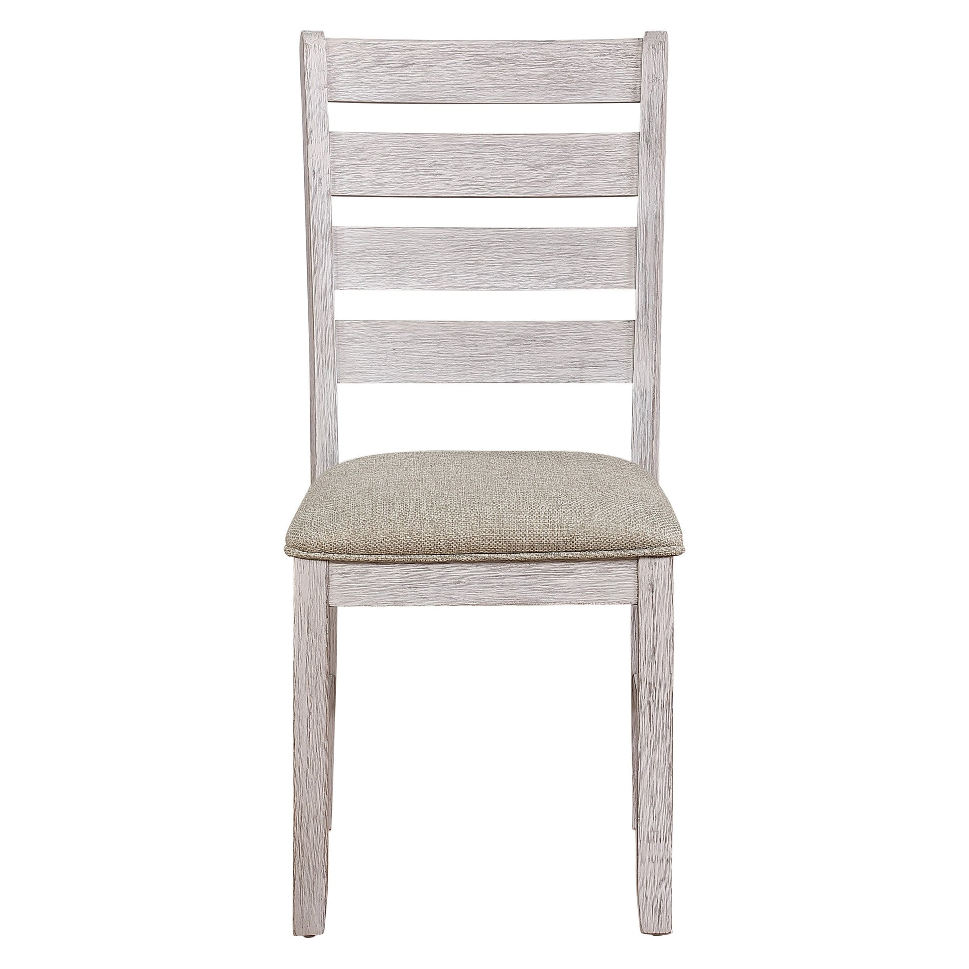 Grayish White And Brown Finish Casual Dining Room Furniture 5Pc Dining Set Rectangular Wooden Table And 4X Side Chairs Fabric Upholstered Seat Multicolor Seats 4 Dining Room Rectangular Dining Table With Chair Wood