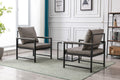 Modern Faux Leather Accent Chair With Black Powder Coated Metal Frame, Single Sofa For Living Room Bedroom, Gray Gray Foam Pu