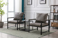 Modern Faux Leather Accent Chair With Black Powder Coated Metal Frame, Single Sofa For Living Room Bedroom, Gray Gray Foam Pu