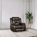 Reclining Upholstered Manual Puller In Faux Leather, Brown 38.58*38.58*40.16 Brown Soft Modern Leather 1 Seat