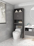 Home Bathroom Shelf Over The Toilet, Bathroom Spacesaver, Bathroom, Tollilet Storage Cabinet, Gray Gray Mdf