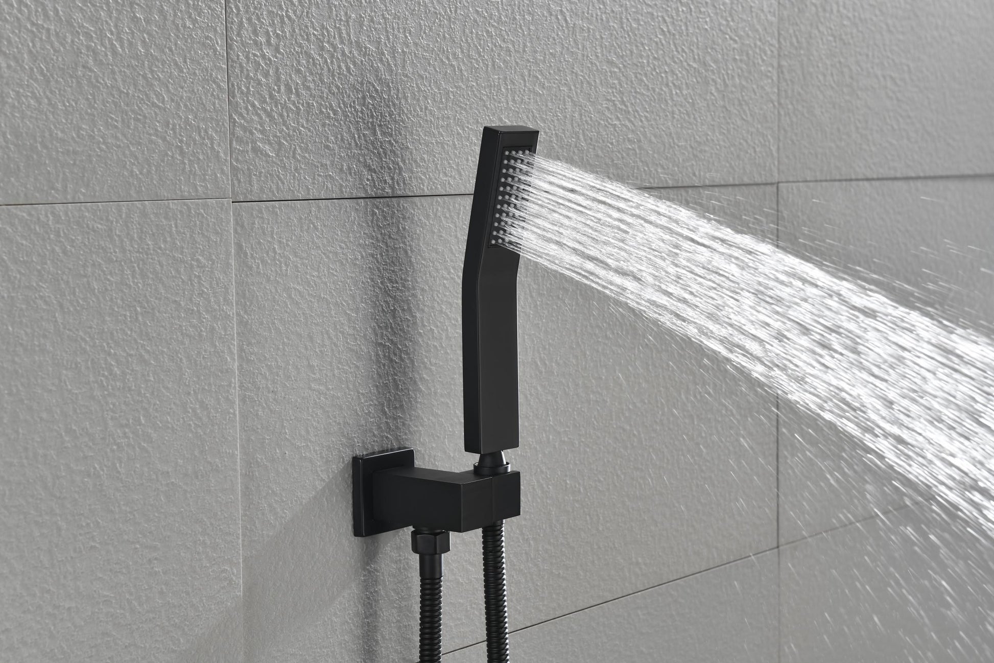 12" Rain Shower Head Systems Wall Mounted Shower Matte Black Brass