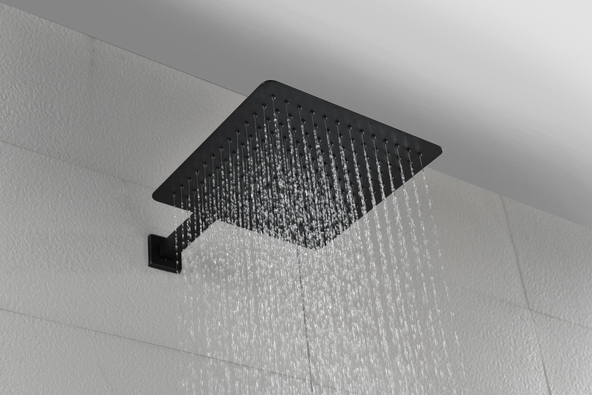 12" Rain Shower Head Systems Wall Mounted Shower Matte Black Brass