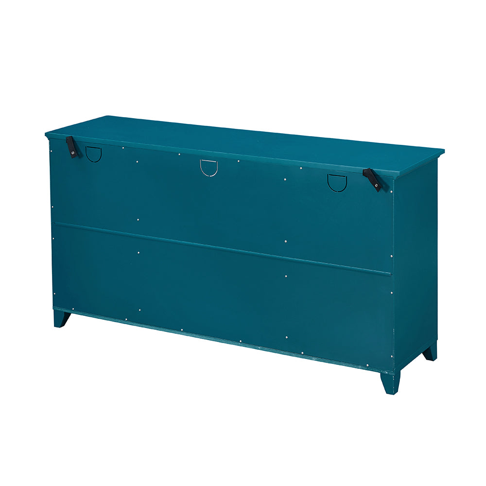 60" Sideboard Buffet Table Storage Cabinet Old Sku:Gsi211203 Teal Blue Primary Living Space Adjustabel Shelves Mdf