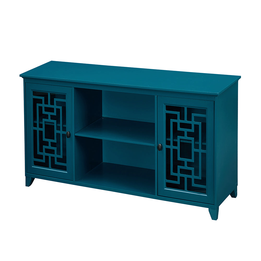 60" Sideboard Buffet Table Storage Cabinet Old Sku:Gsi211203 Teal Blue Primary Living Space Adjustabel Shelves Mdf