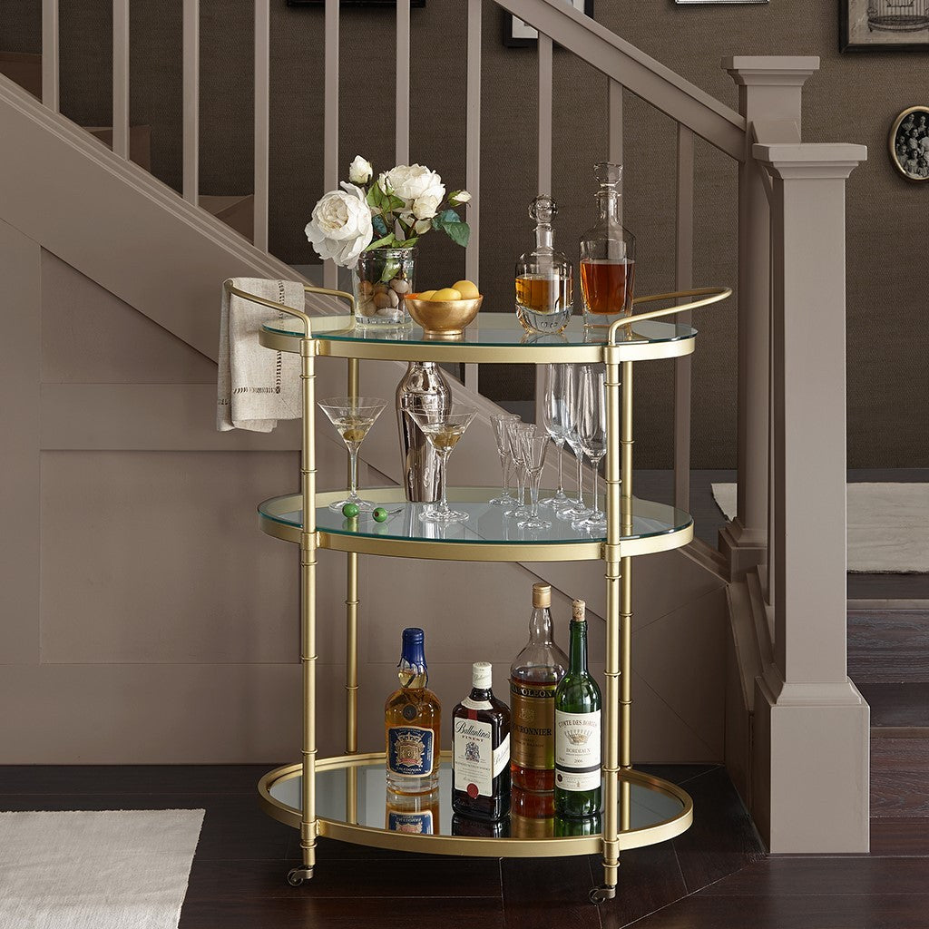 Bar Cart Antique Gold Metal