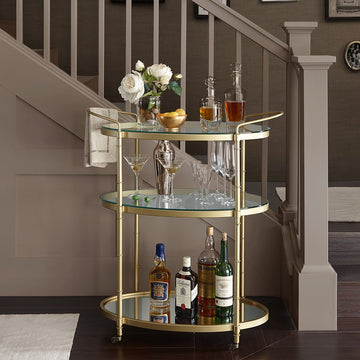 Bar Cart Antique Gold Metal