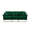 Living Room Furniture Upholstered Couch Sofa With Reversible Cushions For Home Or Office 3 Seat Green Velvet Green Foam Velvet 3 Seat