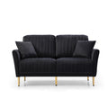 Sectional Sofa, 2 Piece Single Chair And Loveseat Sofa, Stylish And Modern Design, Perfect For Living Room Furniture Armrest Sofa Black Foam Velvet 4 Seat