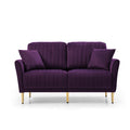 3 Piece Sectional Sofa Set, Modern Velvet Upholstered Sofa Couch With Sturdy Metel Legs For Living Room, Apartment, 3 Seater Sofa 2 Piece Loveseat Sofa, Purple Purple Foam Velvet 7 Seat