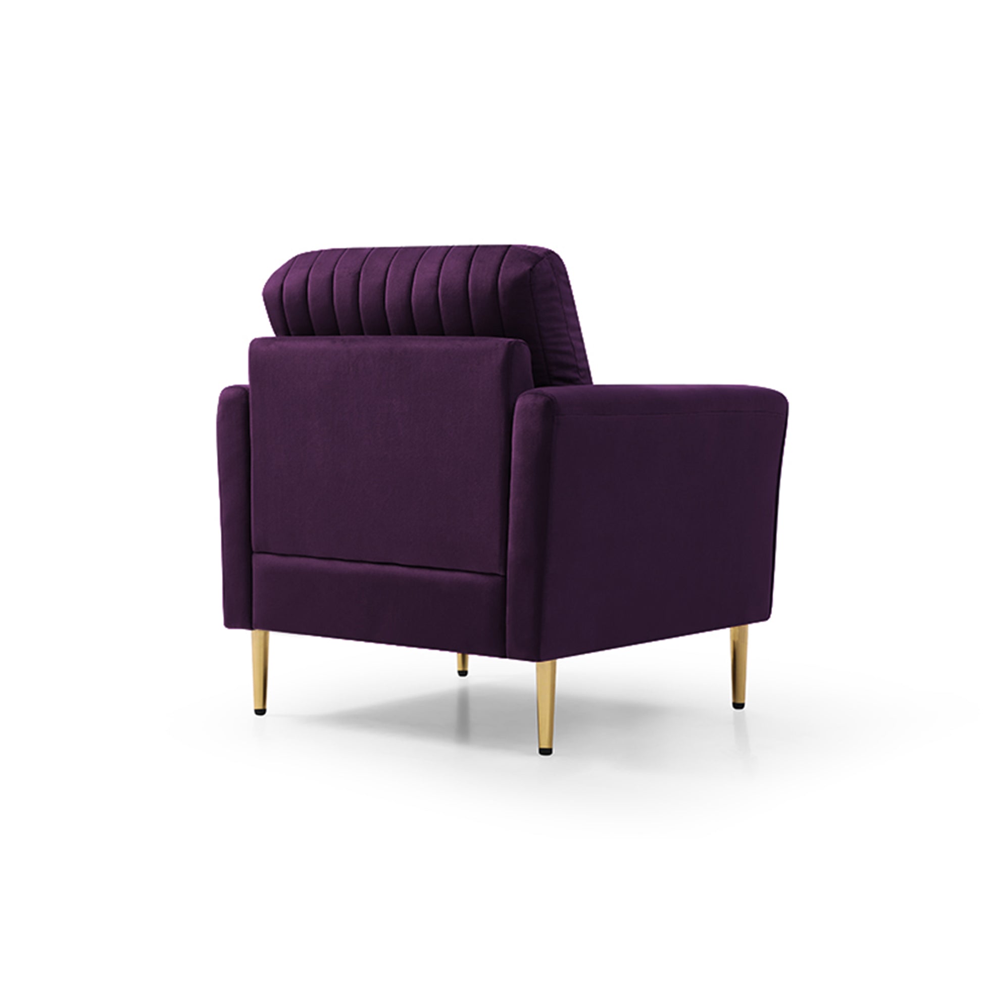 Mid Century Modern Sectional Sofa Set, Couch Sets For Living Room 3 Pieces, 2 Piece Fabric Arm Chair And 1 Piece Loveseat Set For Living Room, Purple Velvet Purple Foam Velvet 4 Seat
