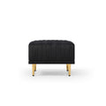 Black Velvet Armchair With Ottoman Single Sofa Chair And Ottoman Set, Comfy Reading Chair Leisure Lounging Chair For Living Room Bedroom Home Office Black Foam Velvet