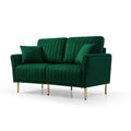 Green Velvet Couch And Sofa Set For Living Room, 2 Piece Modern 2 Seat Sofas Setfurniture Sofa Set With Removable Cushions,Free Throw Pillow. Green Foam Velvet 4 Seat