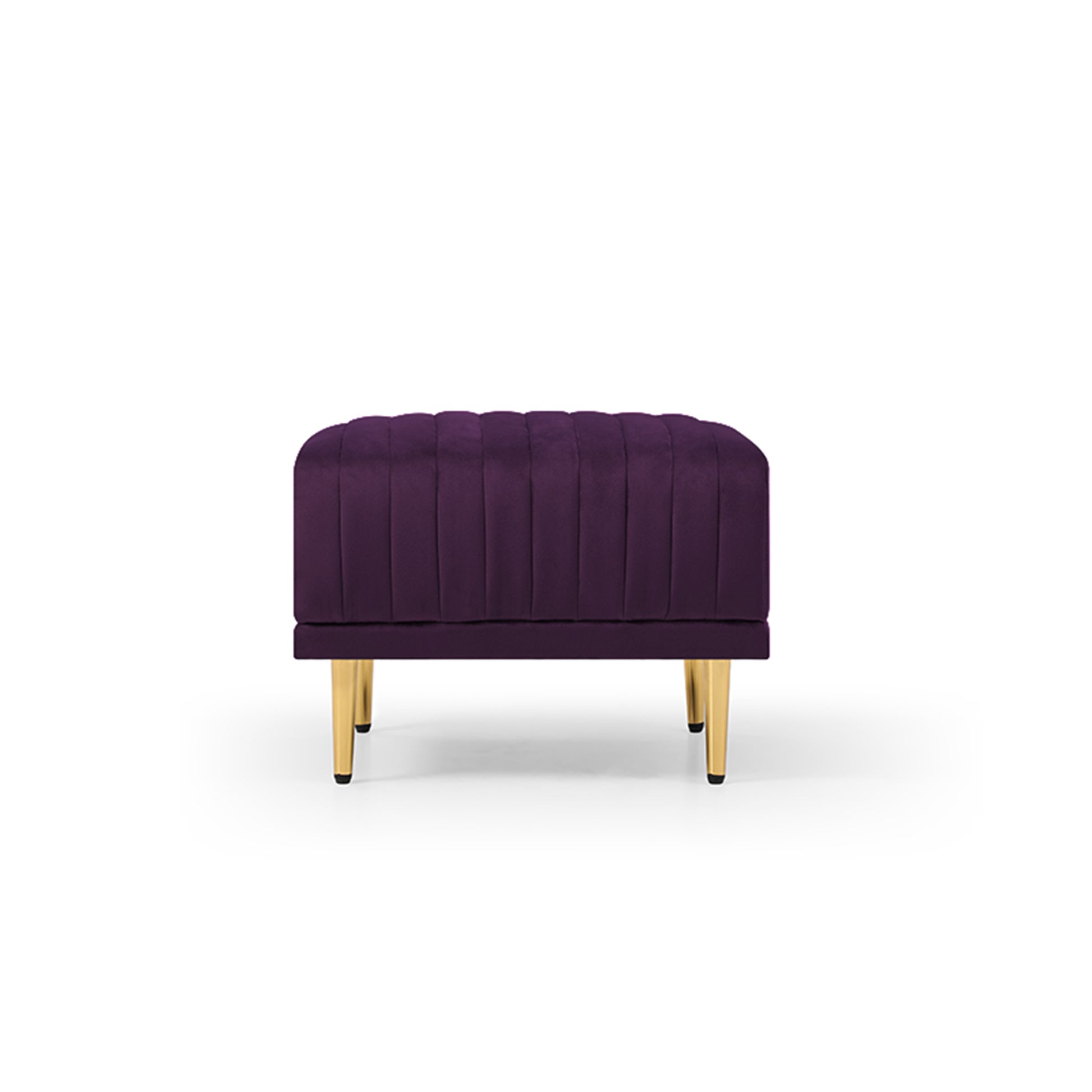 Accent Chair With Ottoman, Modern Tub Arm Chair Footstool Set For Living Room Bedroom, Golden Finished Legs, Purple Velvet Purple Foam Velvet