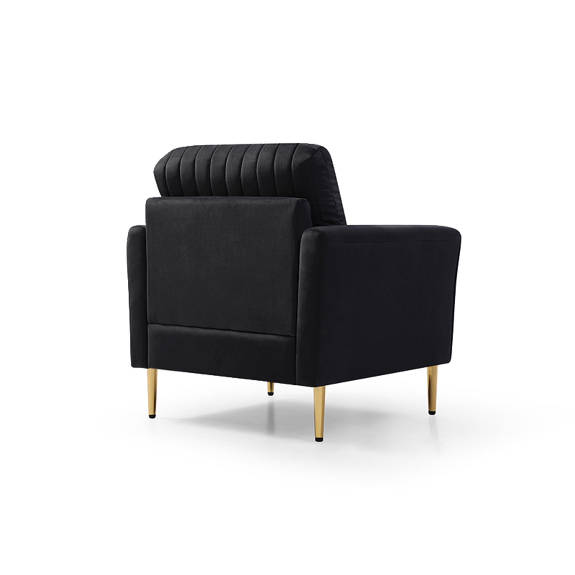 Black Velvet Armchair With Ottoman Single Sofa Chair And Ottoman Set, Comfy Reading Chair Leisure Lounging Chair For Living Room Bedroom Home Office Black Foam Velvet