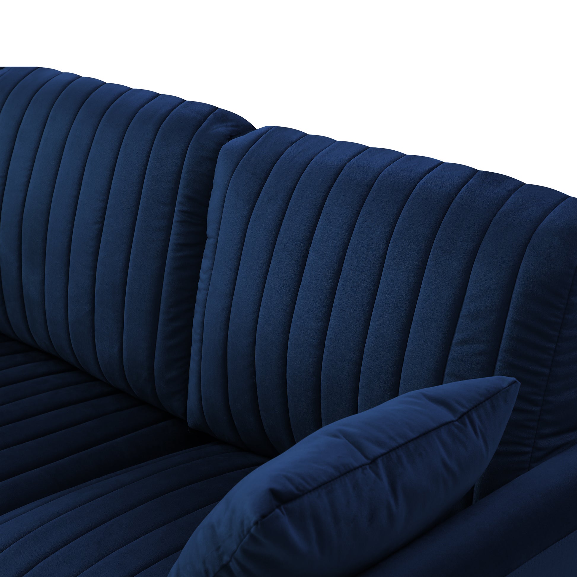 Velvet Accent Chair Round Arm Chair With Gold Legs, Upholstered Single Sofa For Living Room Bedroom, Navy Blue With 1 Throw Pillow Blue Foam Velvet