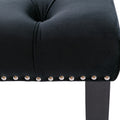 Heng Ming Upholstered Tufted Bench Ottomanvelvet Dining Bench Bedroom Bench Footrest Stool Accent Bench For Entryway Dining Room Living Room, Black Black Velvet