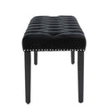 Heng Ming Upholstered Tufted Bench Ottomanvelvet Dining Bench Bedroom Bench Footrest Stool Accent Bench For Entryway Dining Room Living Room, Black Black Velvet