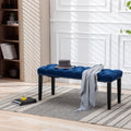 Heng Ming Upholstered Tufted Bench Ottomanvelvet Dining Bench Bedroom Bench Footrest Stool Accent Bench For Entryway Dining Room Living Room, Blue Blue Velvet