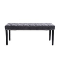 Heng Ming Upholstered Tufted Bench Ottomanvelvet Dining Bench Bedroom Bench Footrest Stool Accent Bench For Entryway Dining Room Living Room, Dark Gray Dark Gray Velvet