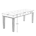 Heng Ming Upholstered Tufted Bench Ottomanvelvet Dining Bench Bedroom Bench Footrest Stool Accent Bench For Entryway Dining Room Living Room, Beige Beige Velvet