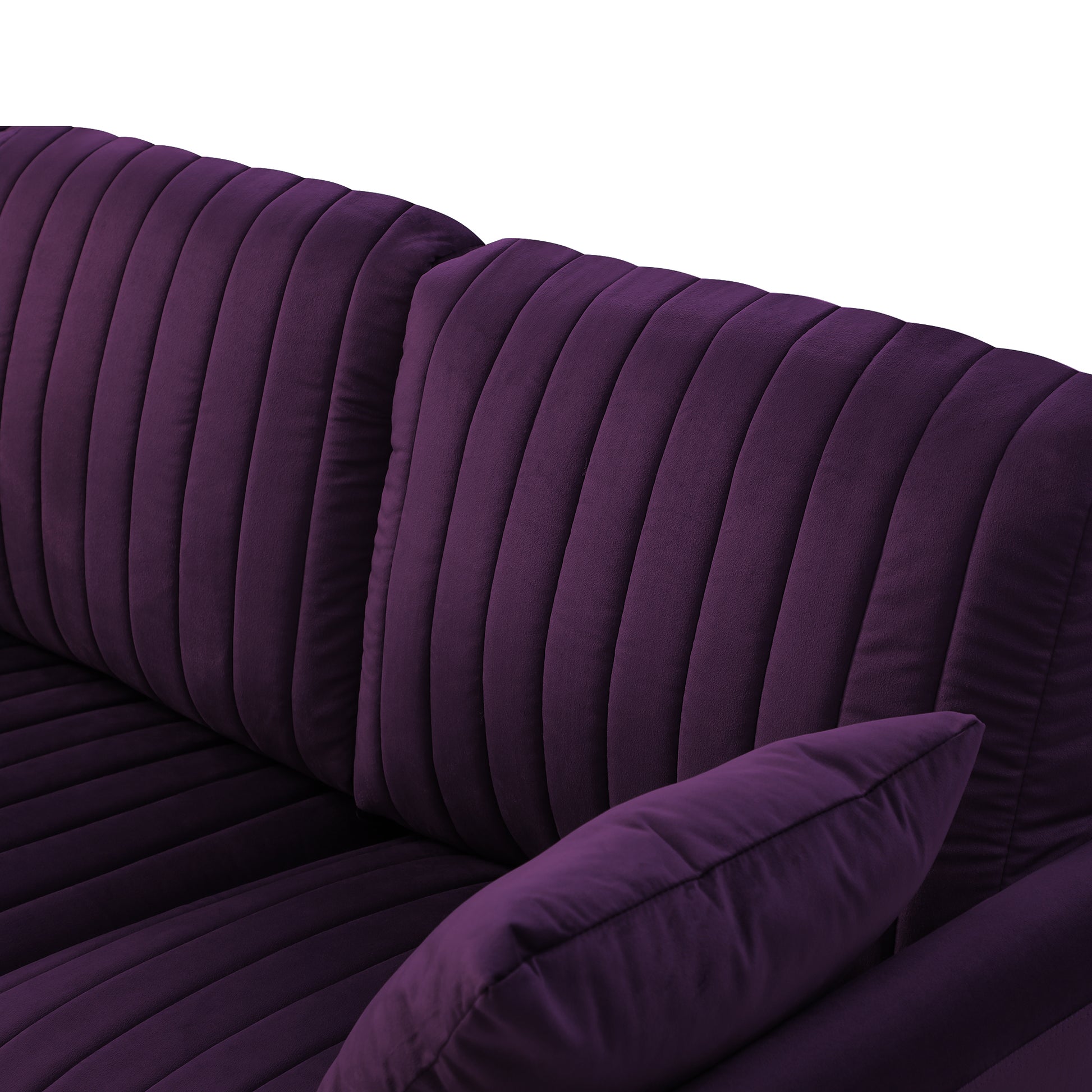 Living Room Sofa Velvet Upholstered Couch Furniture For Home Or Office 3 Seat,Purple Purple Foam Velvet 3 Seat