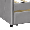 Upholstered Daybed Twin Size With Two Drawers And Wood Slat ,Gray Gray Upholstered