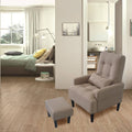 Redde Boo Brown Living Room Sofa Single Chair And Ottoman, Modern Multi Function Fabric Living Room Sofa Lounge Chair Bed And Stool.Soft Leisure Single Chair Adjustable Into 5 Angles With Sofa Bed Gray Modern Foam Fabric