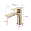 Single Handle Lavatory Basin Sink Faucet Brushed Gold Brass