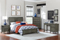 Transitional Style Cool Gray Finish 1Pc Queen Size Bed Birch Veneer Wood Bedroom Furniture Queen Gray Bedroom Transitional Wood