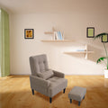 Redde Boo Brown Living Room Sofa Single Chair And Ottoman, Modern Multi Function Fabric Living Room Sofa Lounge Chair Bed And Stool.Soft Leisure Single Chair Adjustable Into 5 Angles With Sofa Bed Gray Modern Foam Fabric