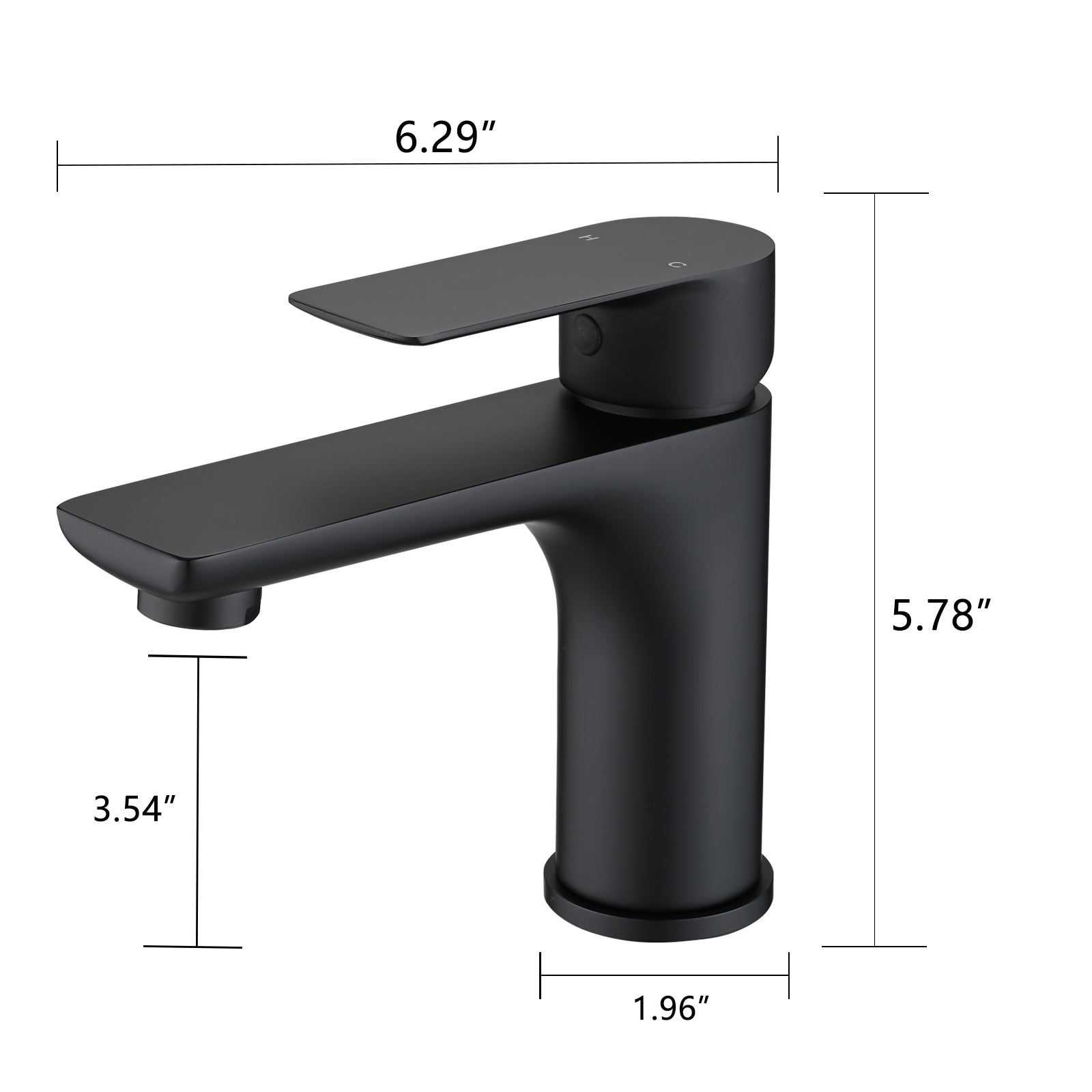 Single Handle Lavatory Basin Sink Faucet Matte Black Brass