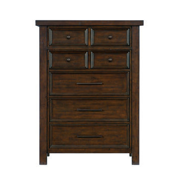 Classic Bedroom Brown Finish 1Pc Chest Of Drawers Mango Veneer Wood Transitional Furniture Brown Bedroom Classic,Transitional Wood