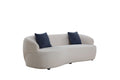 Mid Century Modern Curved Sofa, 3 Seat Cloud Couch Boucle Sofa Fabric Couch For Living Room, Bedroom, Office Beige Upholstered 3 Seat