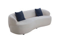 Mid Century Modern Curved Sofa, 3 Seat Cloud Couch Boucle Sofa Fabric Couch For Living Room, Bedroom, Office Beige Upholstered 3 Seat
