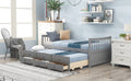 Daybed With Trundle And Drawers, Twin Size, Gray Old Sku: Lp0000141Eaa Gray Solid Wood