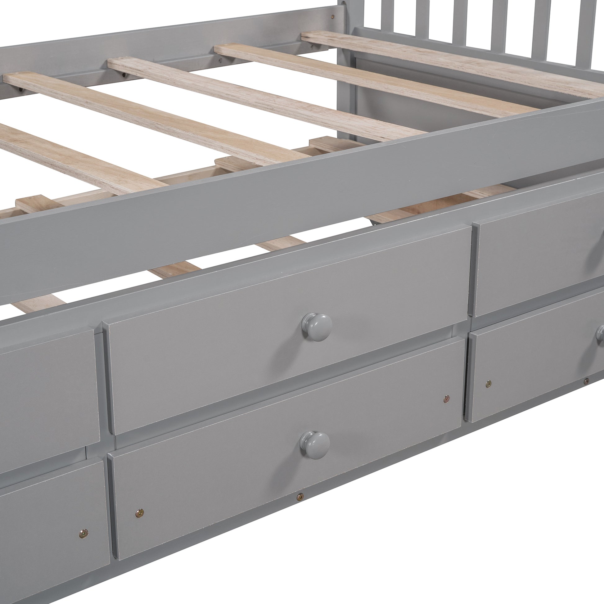 Daybed With Trundle And Drawers, Twin Size, Gray Old Sku: Lp0000141Eaa Gray Solid Wood