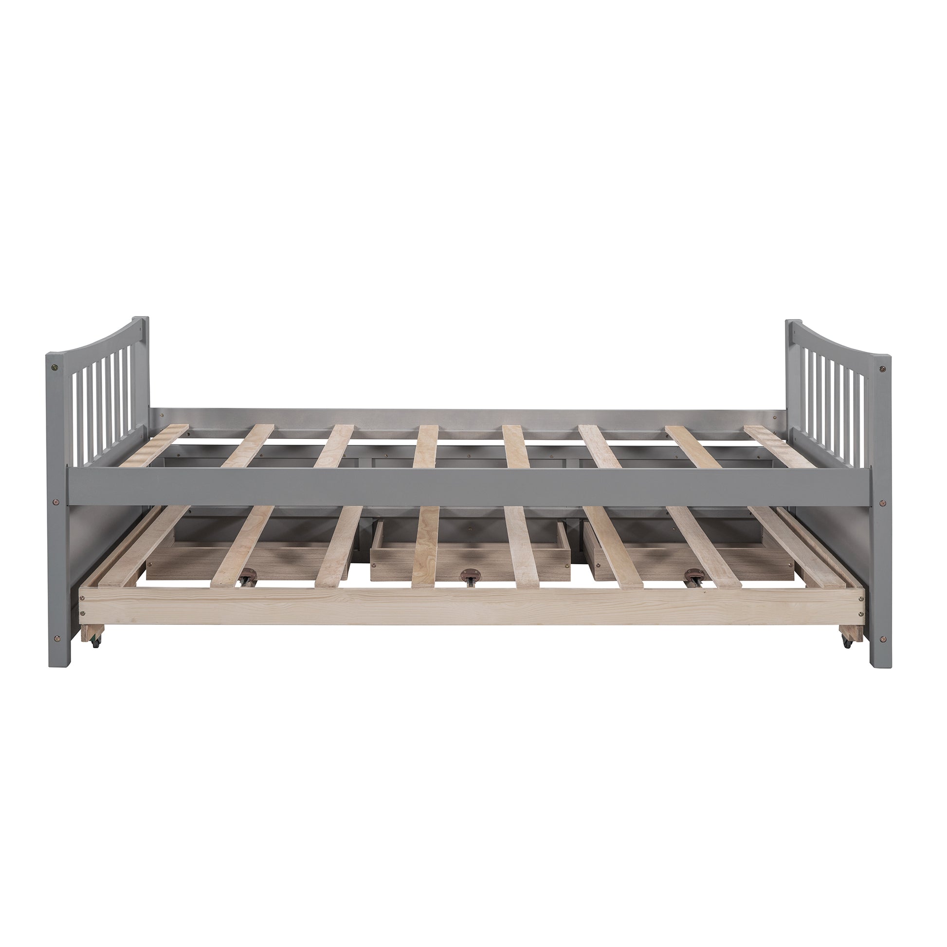 Daybed With Trundle And Drawers, Twin Size, Gray Old Sku: Lp0000141Eaa Gray Solid Wood