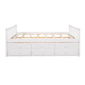 Full Size Daybed With Twin Size Trundle And Drawers, Full Size, White White Solid Wood