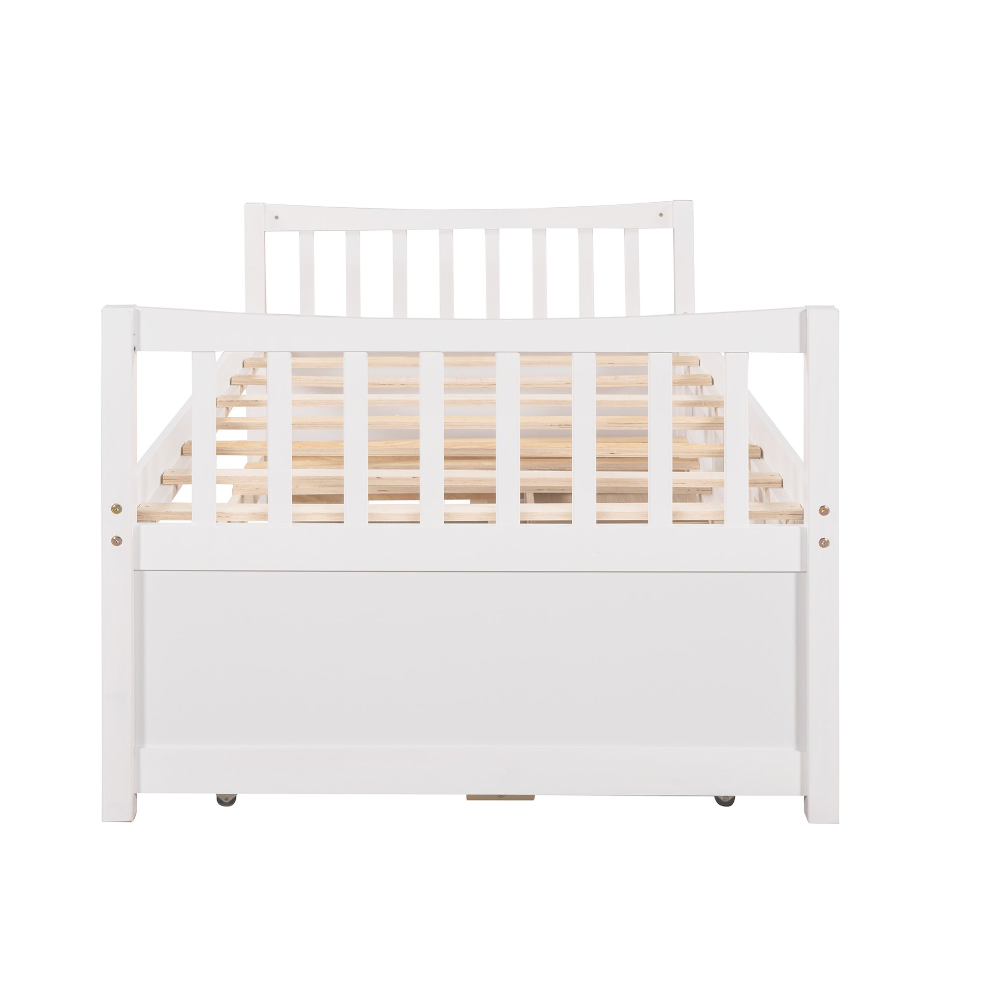 Daybed With Trundle And Drawers, Twin Size, White Old Sku: Lp0000141Kaa White Solid Wood