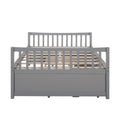 Full Size Daybed With Twin Size Trundle And Drawers, Full Size, Gray Gray Solid Wood