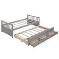 Daybed With Trundle And Drawers, Twin Size, Gray Old Sku: Lp0000141Eaa Gray Solid Wood