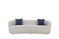 Mid Century Modern Curved Sofa, 3 Seat Cloud Couch Boucle Sofa Fabric Couch For Living Room, Bedroom, Office Beige Upholstered 3 Seat