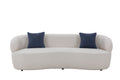 Mid Century Modern Curved Sofa, 3 Seat Cloud Couch Boucle Sofa Fabric Couch For Living Room, Bedroom, Office Beige Upholstered 3 Seat