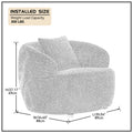 360 Swivel Mid Century Modern Curved Sofa, 1 Seat Cloud Couch Boucle Sofa Fabric Couch, Blue Blue Upholstered 1 Seat