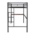 Twin Metal Loft Bed With Desk, Ladder And Guardrails, Loft Bed For Bedroom, Black Old Skumf195191Aab Twin Black Metal