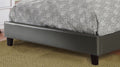 Full Size Bed 1Pc Bed Set Silver Faux Leather Upholstered Tufted Bed Frame Headboard Bedroom Furniture Box Spring Required Full Silver Wood Bedroom Modern,Transitional Rubberwood Bed Frame Faux Leather Particle Board